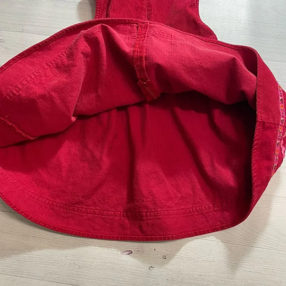 Gymboree Baby Girl Clothes Peruvian Doll Red‎ Corduroy Jumper Dress 18/24 months
